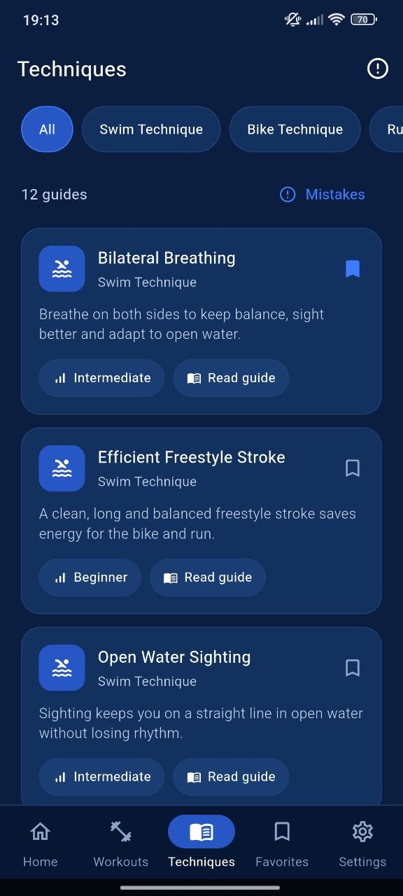 Technique detail screen